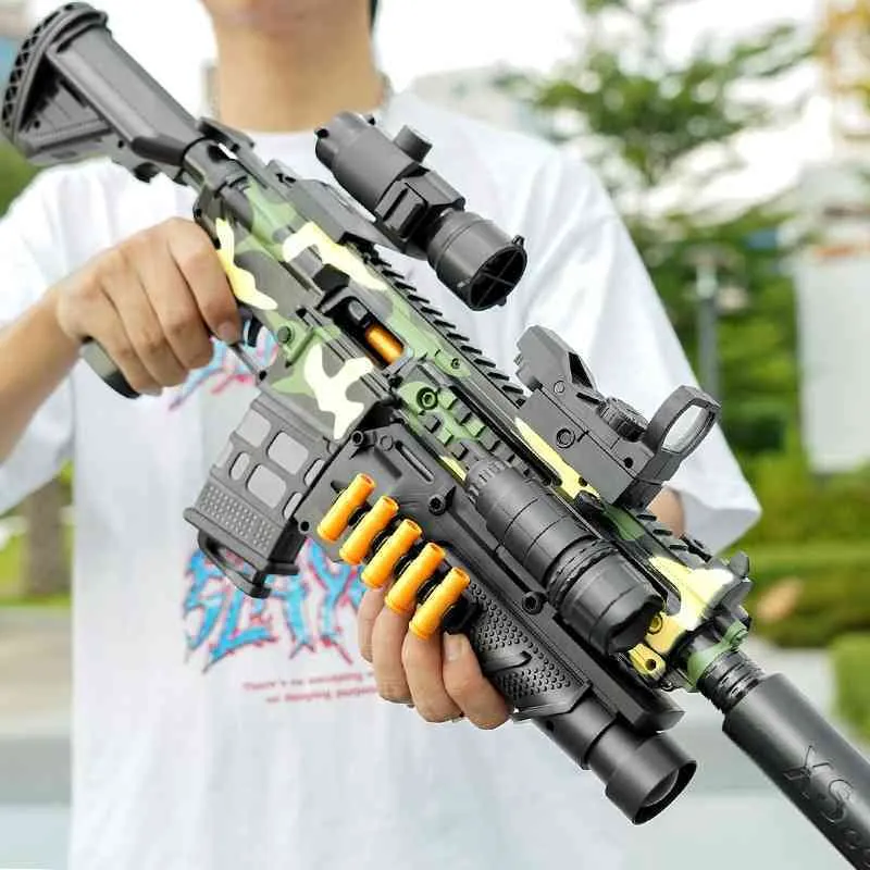 Shell Throwing M-416 Toy Gun Manual Loading And Unloading Soft Bullet Simulated Assault Rifle Boys Toy Gun