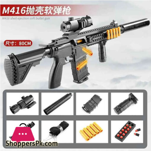 Shell Throwing M-416 Toy Gun Manual Loading and Unloading Soft Bullet Simulated Assault Rifle Boys Toy Gun