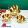 Stainless Steel Korean Style Ramen Pot Gold Double Handle Wok - 28Cm