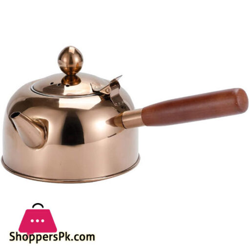 Stainless Steel Tea Kettle Anti-scalding Handle for Induction Cooker 550Ml Capacity Gold Color