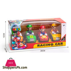 Super Mario Original Karting Model 4Pcs Set Action Figure Toys Car Mario Bros Luigi Anime Peripherals Doll Children Gifts