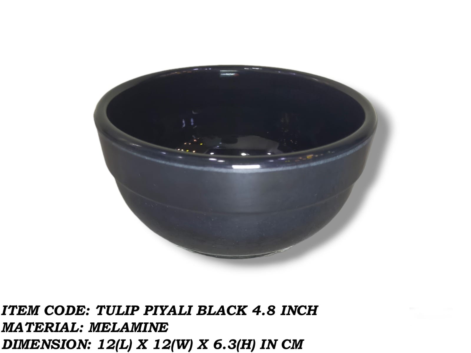 Tulip Piyali Black 4.8 Inch Soup Bowl With Spoon 1+1-Pcs