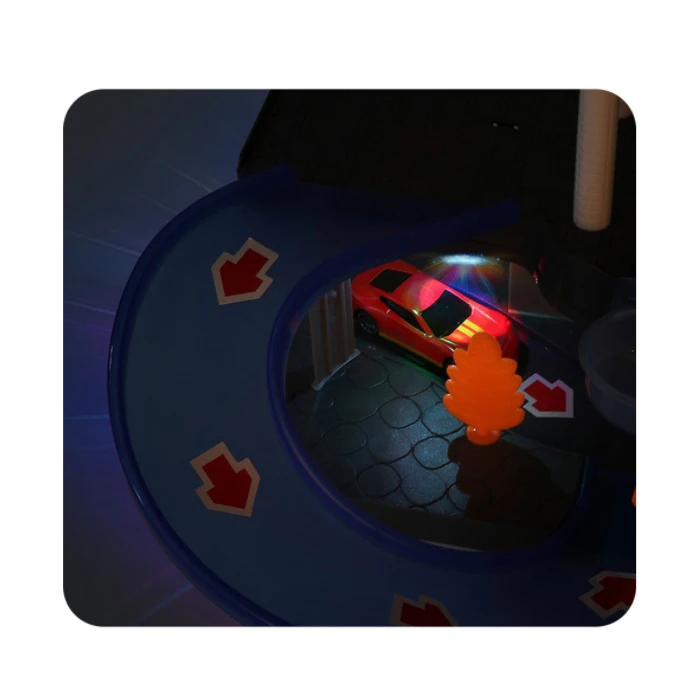 Washing Station Game Set Parking Slot Toy With Lights And Music Battery Powered Color Changing Die Cast Car