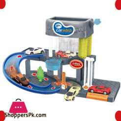 Washing Station Game Set Parking Slot Toy With Lights And Music Battery Powered Color Changing Die Cast Car