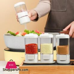Happier Kitchen Salt Control Bottle Press Type Quantitative Salt Shaker Seasoning Jar Limited Container 2Gpress Cooking Storage Bottle