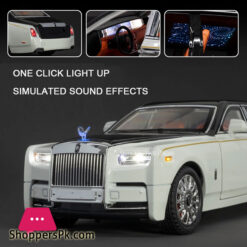 1:18 Rolls-Royce Phantom Car Toy Model Alloy Diecast Metal Cars With Sound And Light Pull Back Function