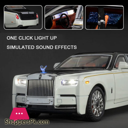 1:18 Rolls-Royce Phantom Car toy Model Alloy Diecast Metal Cars with Sound and Light Pull Back Function