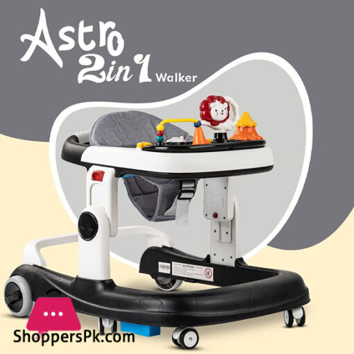2 In 1 Round Activity Walker With 3 Adjustable Height And Musical Toy Bar