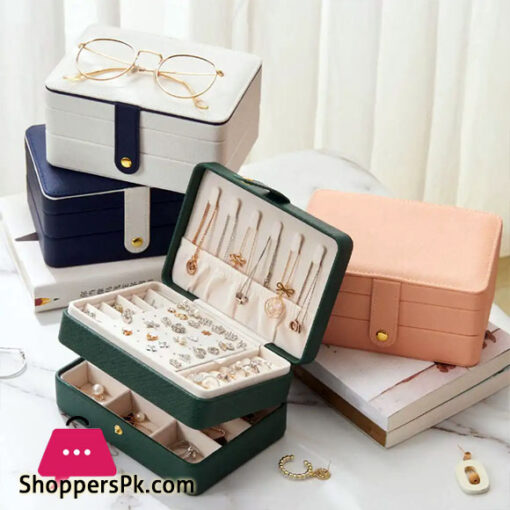 2 Layer Jewelry Box Display Organizer Multi-Function for Necklace Ring Bracelet Box