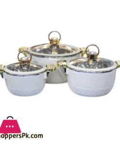 1679 3 Piece Hot Pot Set Off White Color