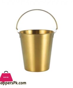 304 Stainless Steel Creative Kitchen Restaurant Snack Storage Bucket 1800Ml 29 Gst1090 Small Ice Bucket Gold 1700Ml