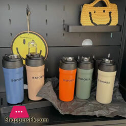 304 Stainless Steel Coffee Thermos Cup Convenient And Beautiful Water Cup Double Drink Tumbler With Straw