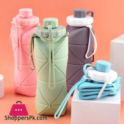 600ML Folding Water Cup Outdoor Travel Sports Portable Silicone High Temperature Resistant Food Grade Telescopic Folding Cup