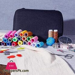 98Pcs Sewing Kit Portable Sewing Kit Box Sewing Supplies Accessories With 24Pcs Thread Spools Scissors Thread Needles Tape Measure For Diy