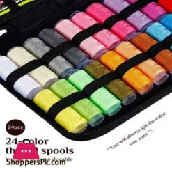 98Pcs Sewing Kit Portable Sewing Kit Box Sewing Supplies Accessories With 24Pcs Thread Spools Scissors Thread Needles Tape Measure For Diy