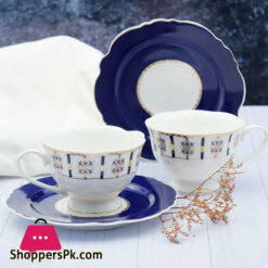 Angela Blue Floral Cup Saucer Set 6 Piece Rm230