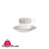 RM323 Gray Border Cup Saucers Set