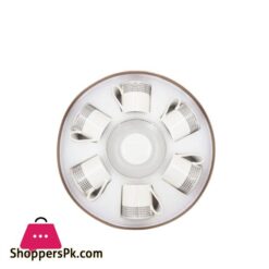 Rm323 Gray Border Cup Saucers Set