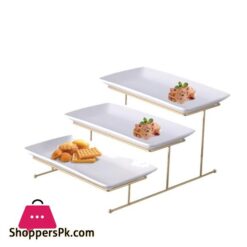 BR0266 3 Tier Rectangular Platter Gold