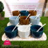 Ceramic Sauce Set With Spoon 3Pcs