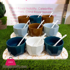 Ceramic Sauce Set With Spoon 3Pcs