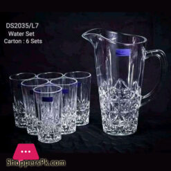 Delisoga Beautiful 7 Piece Drinking Glass Set 7 Pes Glass Jug Set 1 Jug And 6 Glasses