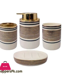 European Ceramic Bathroom Accessories Set of 4 Bath Set with Soap Dispenser