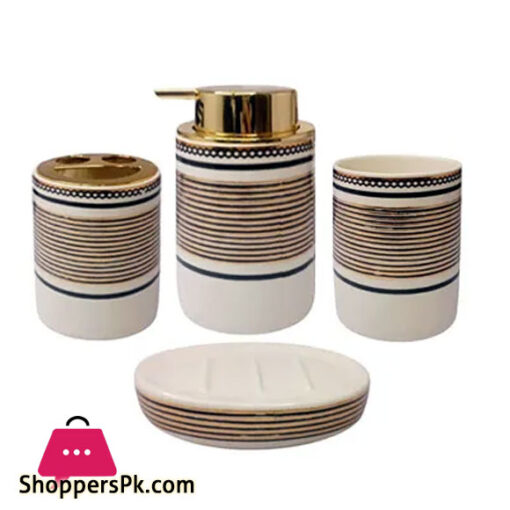 European Ceramic Bathroom Accessories Set of 4 Bath Set with Soap Dispenser