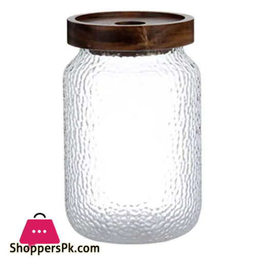 HAMMER GRAIN GLASS JAR - 750ml -1Pcs