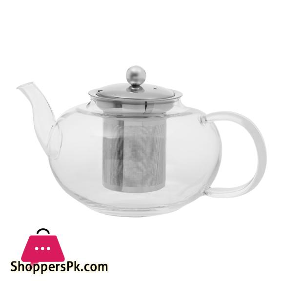 Heat Resistant Glass Teapot Coffee Tea Pot With Stainless Steel Glass Filter Infuser - 600Ml 4 Heat Resistant Teapot Premier Home 602487