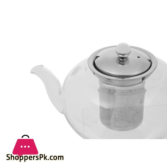 Heat Resistant Glass Teapot Coffee Tea Pot With Stainless Steel Glass Filter Infuser - 600Ml 5 Heat Resistant Teapot Premier Home 602487