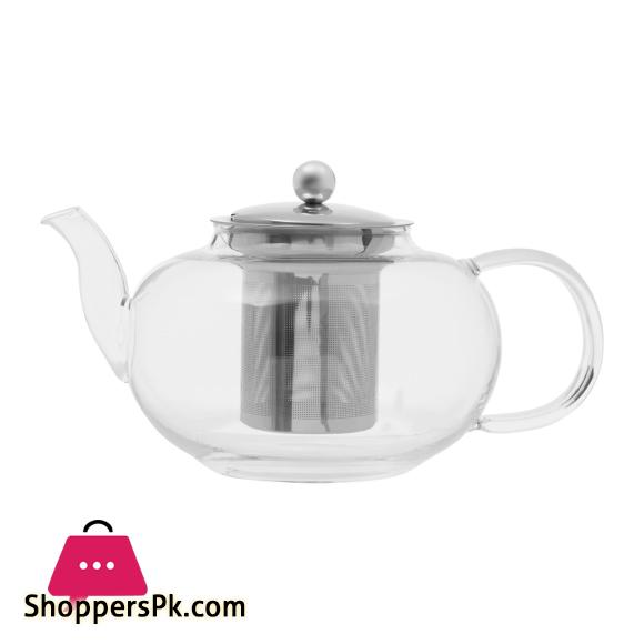 Heat Resistant Glass Teapot Coffee Tea Pot With Stainless Steel Glass Filter Infuser - 600Ml 6 Heat Resistant Teapot Premier Home 602487