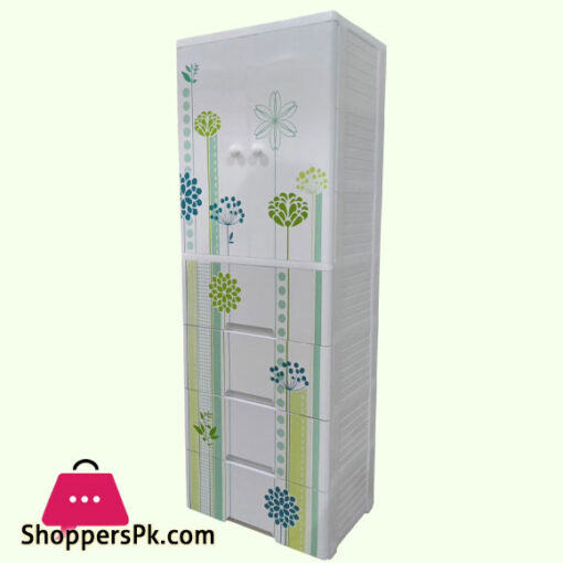 High Quality Baby Clothes Storage Wardrobe Flower 2 Door with 4 Drawer Cabinet