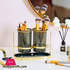 Kitchen Utensil Caddy Plastic Draining Chopstick Spoon Cage Silverware Caddy For Party Utensil Holder Countertop Gold &Amp; Green