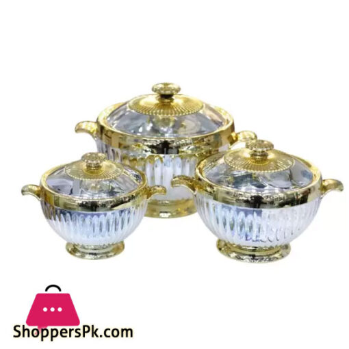 Luxury Arabic Style Silver Food Warmer Silver Set of 3