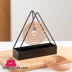 Mosquito Coil Holder Incense Coil Burner Triangular Shaped Fireproof Iron Mosquito Incense Stand Mosquito Repellent Coil Holder Incense Holders for Sticks or Insence Trays for Home Salon