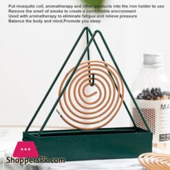 Mosquito Coil Holder Incense Coil Burner Triangular Shaped Fireproof Iron Mosquito Incense Stand Mosquito Repellent Coil Holder Incense Holders For Sticks Or Insence Trays For Home Salon