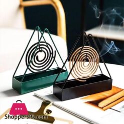 Mosquito Coil Holder Incense Coil Burner Triangular Shaped Fireproof Iron Mosquito Incense Stand Mosquito Repellent Coil Holder Incense Holders For Sticks Or Insence Trays For Home Salon
