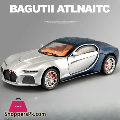 New 1:24 Bugatti Atlantic Alloy Car Model Simulation Sound And Light Pull Back Toy Car Sports Car