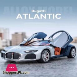 New 124 Bugatti Atlantic Alloy Car Model Simulation Sound And Light Pull Back Toy Car Sports Car