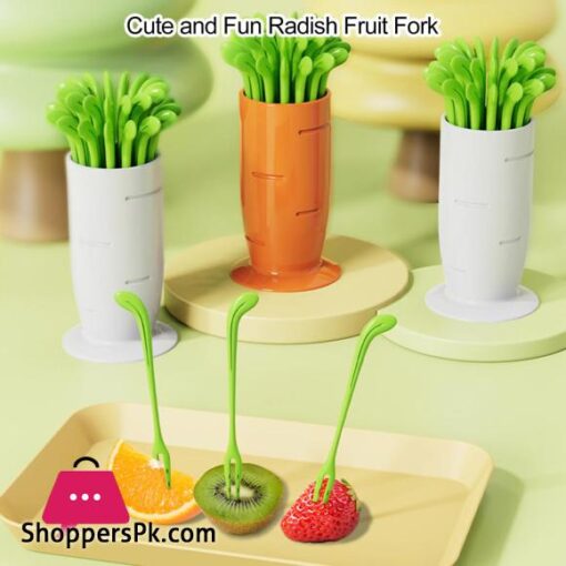 Non slip Fruit Fork Colorful Radish Fruit Fork Set Non slip Design Food Grade Pp Material Easy Grip Fruit Forks for Home 30pcs Buffet Food Picks