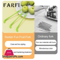 Non Slip Fruit Fork Colorful Radish Fruit Fork Set Non Slip Design Food Grade Pp Material Easy Grip Fruit Forks For Home 30Pcs Buffet Food Picks