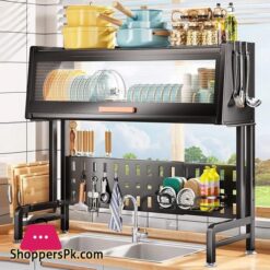 The Sink Dish Drying Rack Space Saving Kitchen Sink Rack With Shelf And Drainer Perfect For Above Sink And Over The Counter Dish Rack With Cover
