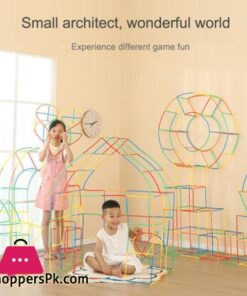 RAINBOW Building Straws and Connectors STEM Blocks Construction Toys for Boys Girls 110 Pcs Straw Building Set Engineering Connector Blocks for Kids