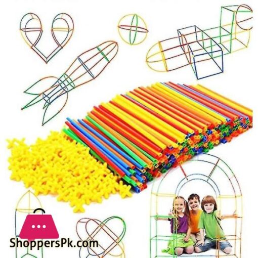 RAINBOW Building Straws and Connectors STEM Blocks Construction Toys for Boys Girls 110 Pcs Straw Building Set Engineering Connector Blocks for Kids