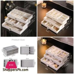 Velvet Drawer With Cosmetic Box Acrylic Drawer Jewelry Storage Box For Women Earrings Necklace Ring Charms Holder Velvet Jewelrys Display Case Organizer