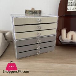 Velvet Drawer With Cosmetic Box Acrylic Drawer Jewelry Storage Box For Women Earrings Necklace Ring Charms Holder Velvet Jewelrys Display Case Organizer