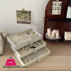 Velvet Drawer With Cosmetic Box Acrylic Drawer Jewelry Storage Box For Women Earrings Necklace Ring Charms Holder Velvet Jewelrys Display Case Organizer