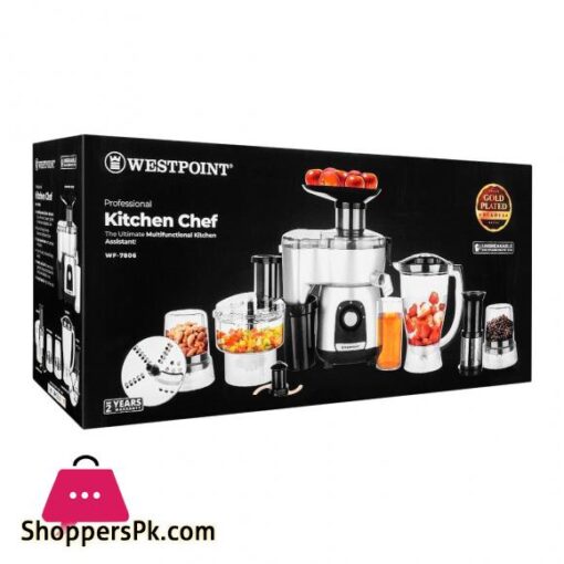 West Point Professional Kitchen Chef Food Processor Grey 450W WF 7806