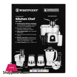 West Point Professional Kitchen Chef Food Processor Grey 450W Wf 7806